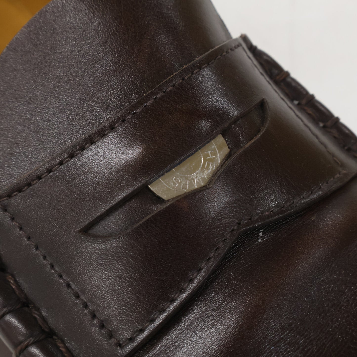 HERMES エルメス セリエ コイン レザー ローファー シューズ