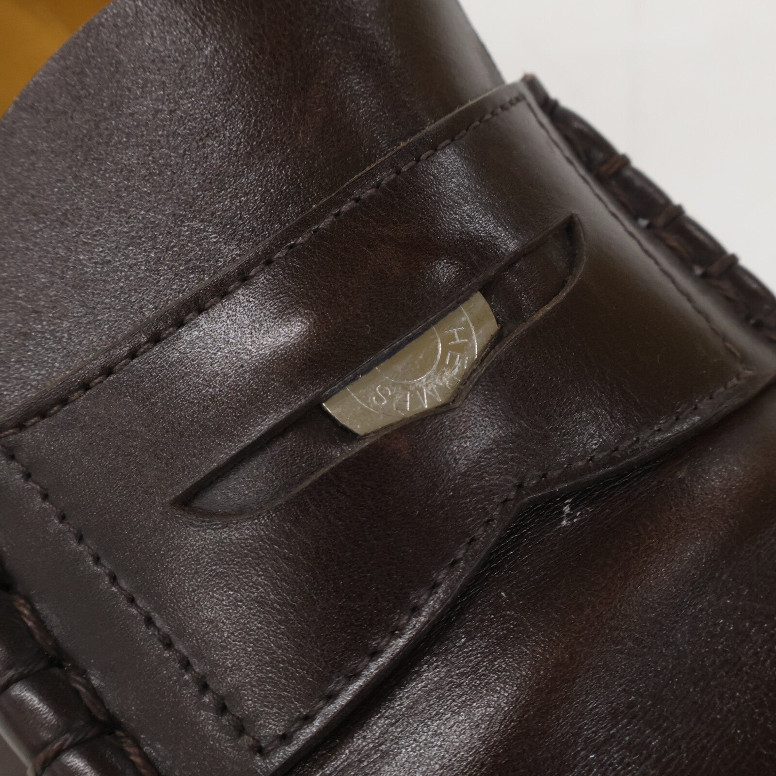 HERMES エルメス セリエ コイン レザー ローファー シューズ