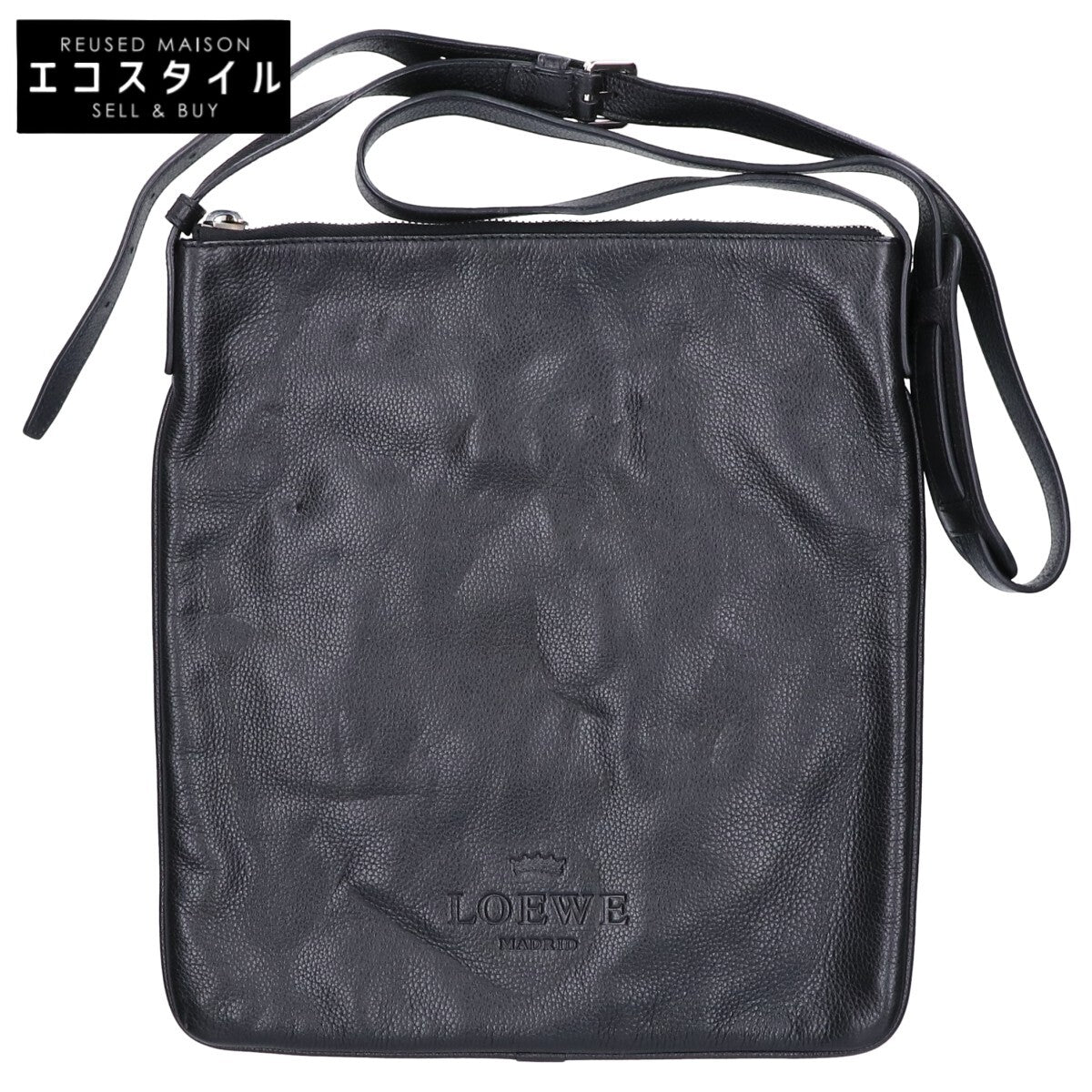 LOEWE ロエベ レザー ロゴ型押し ヘリテージ メッセンジャーバッグ/ ショルダーバッグ