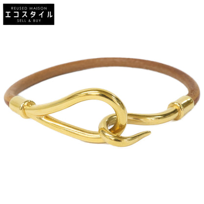 HERMES エルメス レザー ゴールド金具 ジャンボ ブレスレット