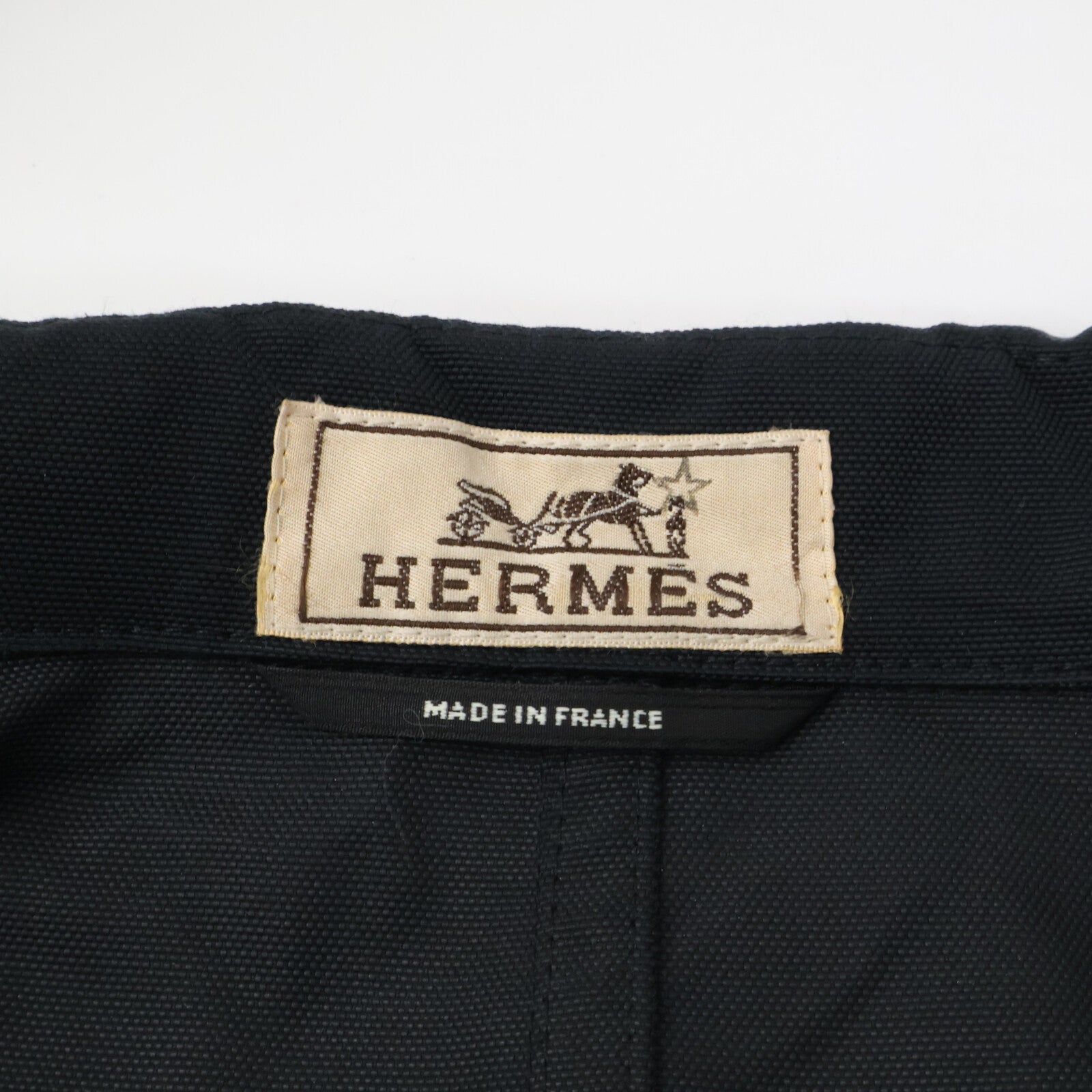 HERMES エルメス 【国内正規】コットンｘナイロン ベルト付 ステンカラー コート