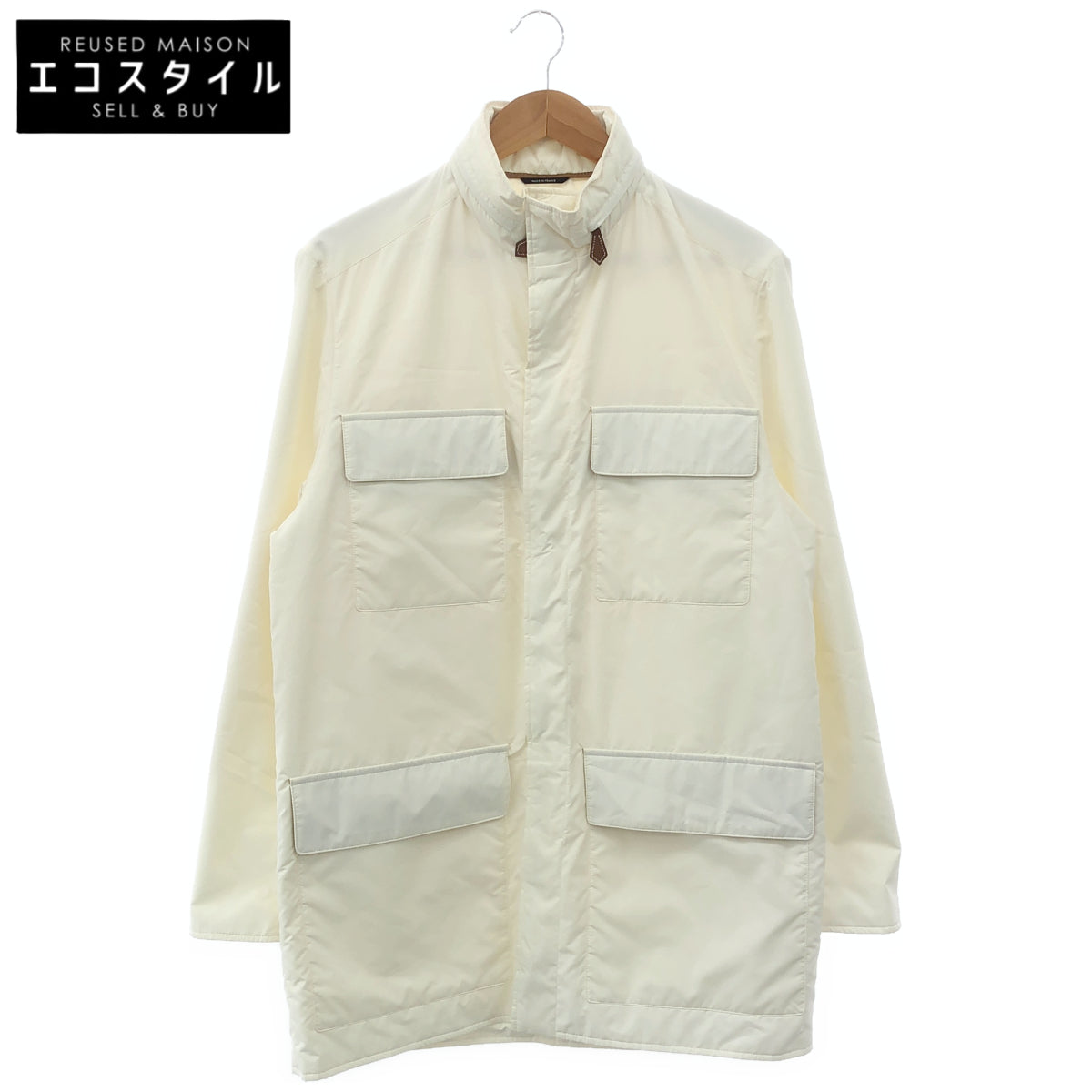 HERMES White nylon multipocket jacket, top