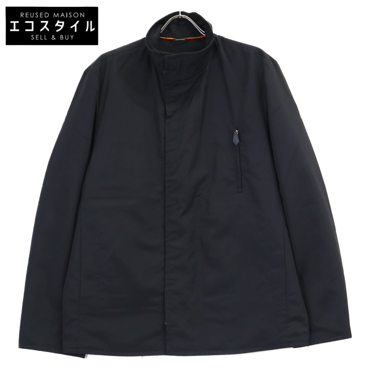 HERMES 【domestic authorized】nylon zip-up stand-collar jacket jacket