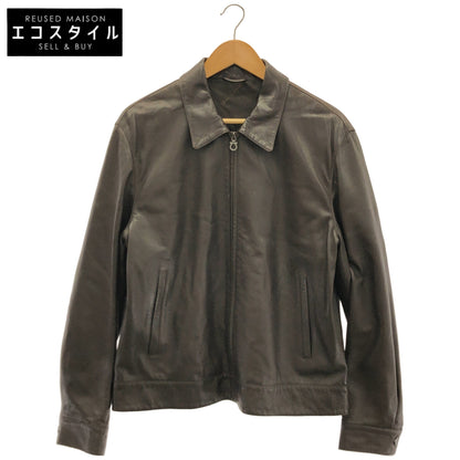 SalvatoreFerragamo サルバトーレフェラガモ ブラウン リアルレザー ライダースジャケット トップス