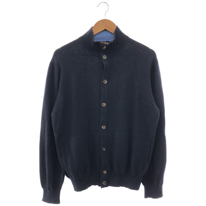 Loro Piana Navy 100% cashmere stand-collar cardigan, top
