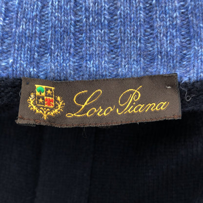 Loro Piana Navy 100% cashmere stand-collar cardigan, top