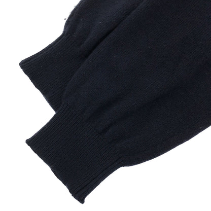 Loro Piana Navy 100% cashmere stand-collar cardigan, top