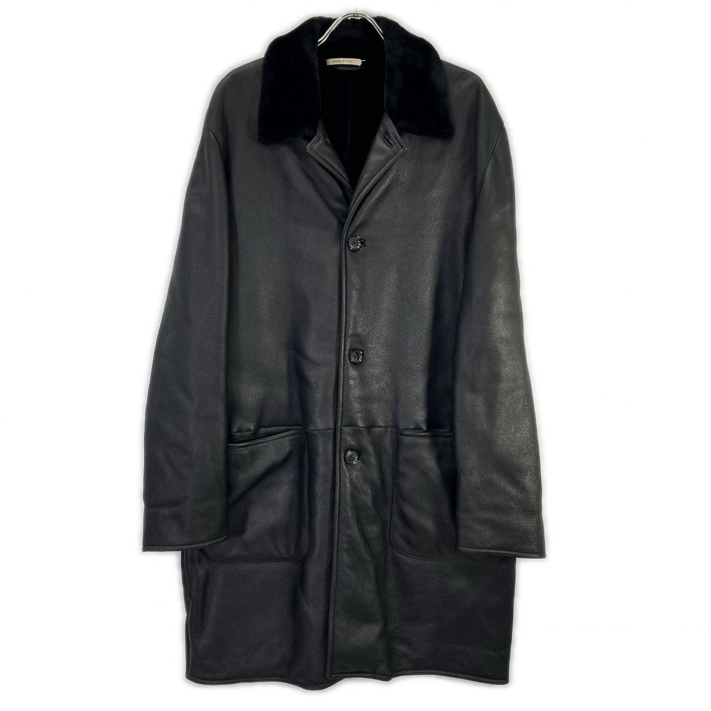 LA MATTA ラマッタ ブラック レザー ファー ムートンコート ジャケット