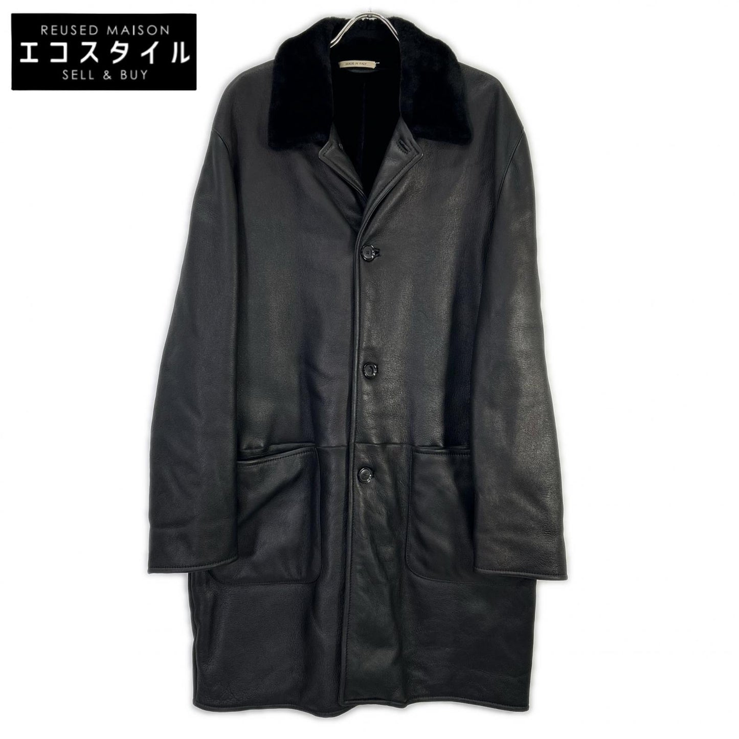 LA MATTA ラマッタ ブラック レザー ファー ムートンコート ジャケット
