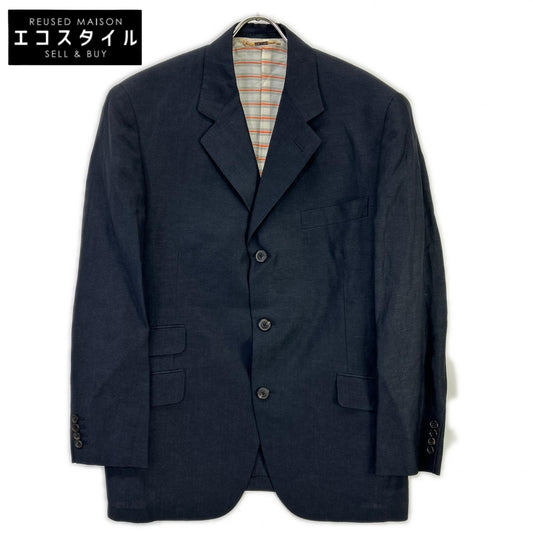 HERMÈS G79105 navy linen-wool tailored jacket Jacket