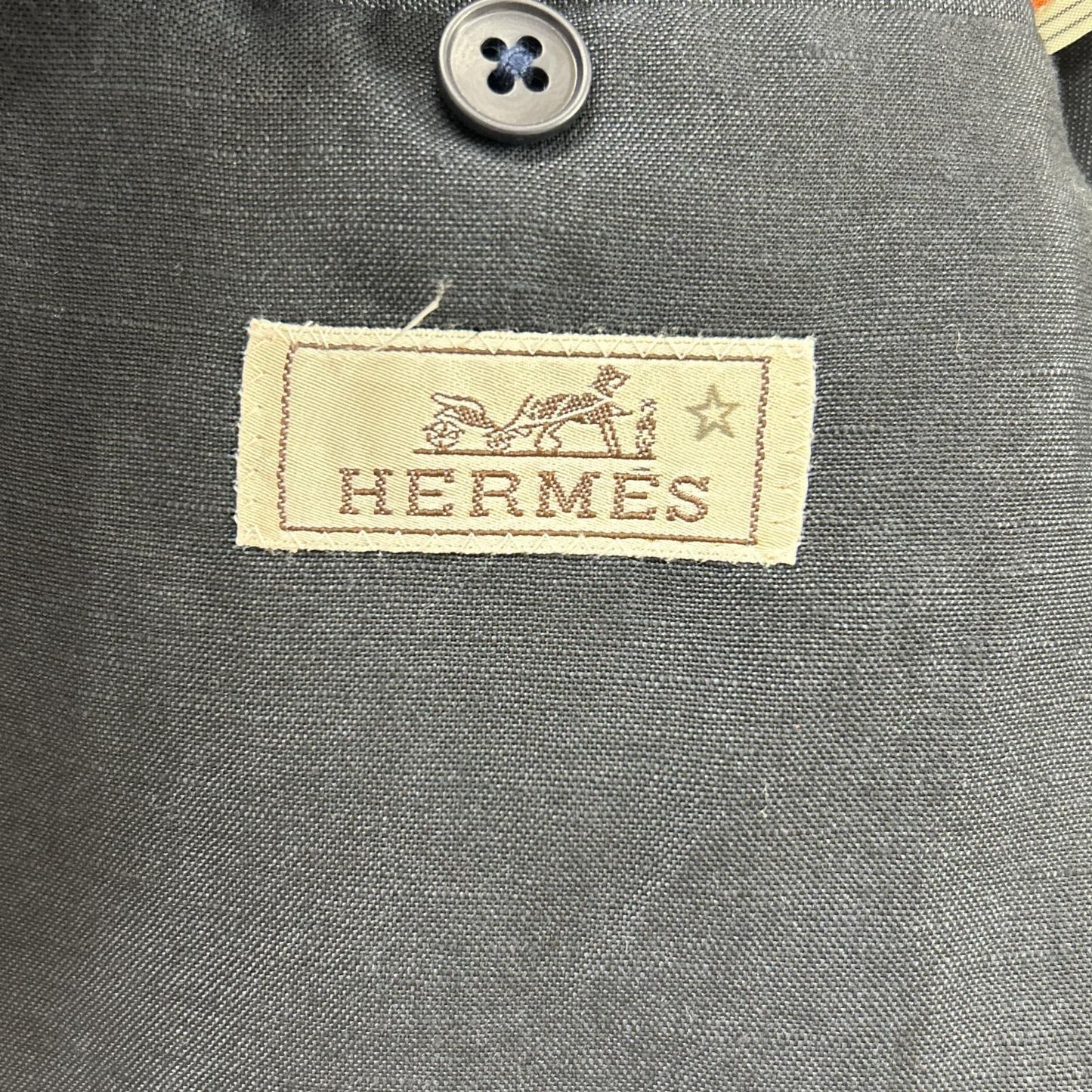 HERMES エルメス G79105 ネイビー リネンウール テーラードジャケット ジャケット