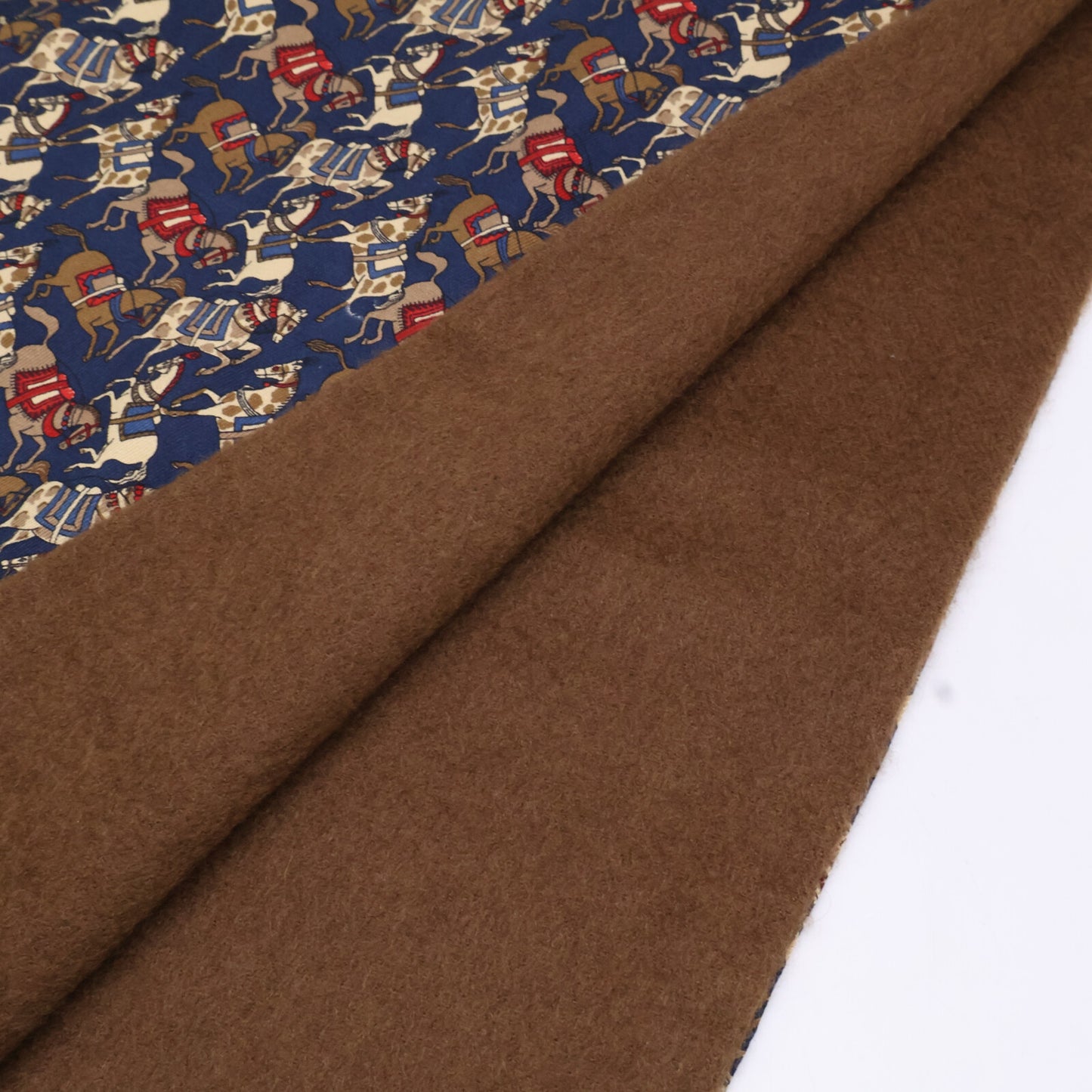 SalvatoreFerragamo サルバトーレフェラガモ 【美品】ホース柄 シルク/カシミヤ フリンジ マフラー