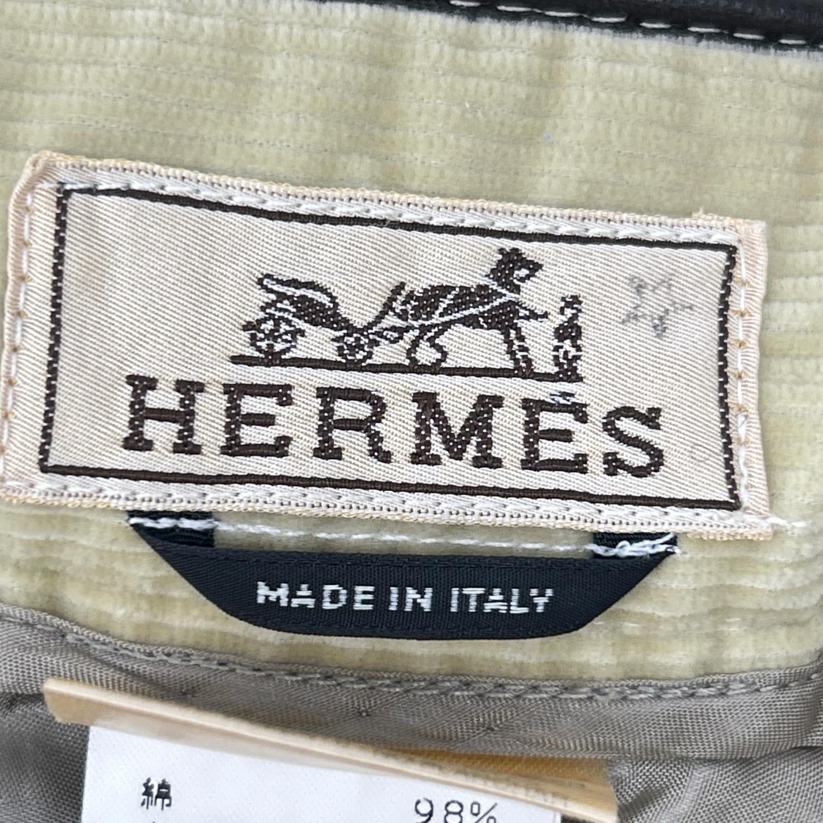 HERMES エルメス ベージュ コットン混 コーデュロイ パンツ ボトムス