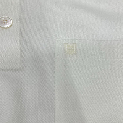 HERMES エルメス ホワイト コットン Hロゴ ポロシャツ トップス