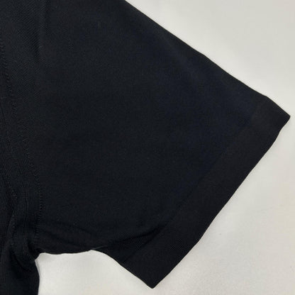 HERMES エルメス ブラック シルク ハーフジップ ポロシャツ トップス