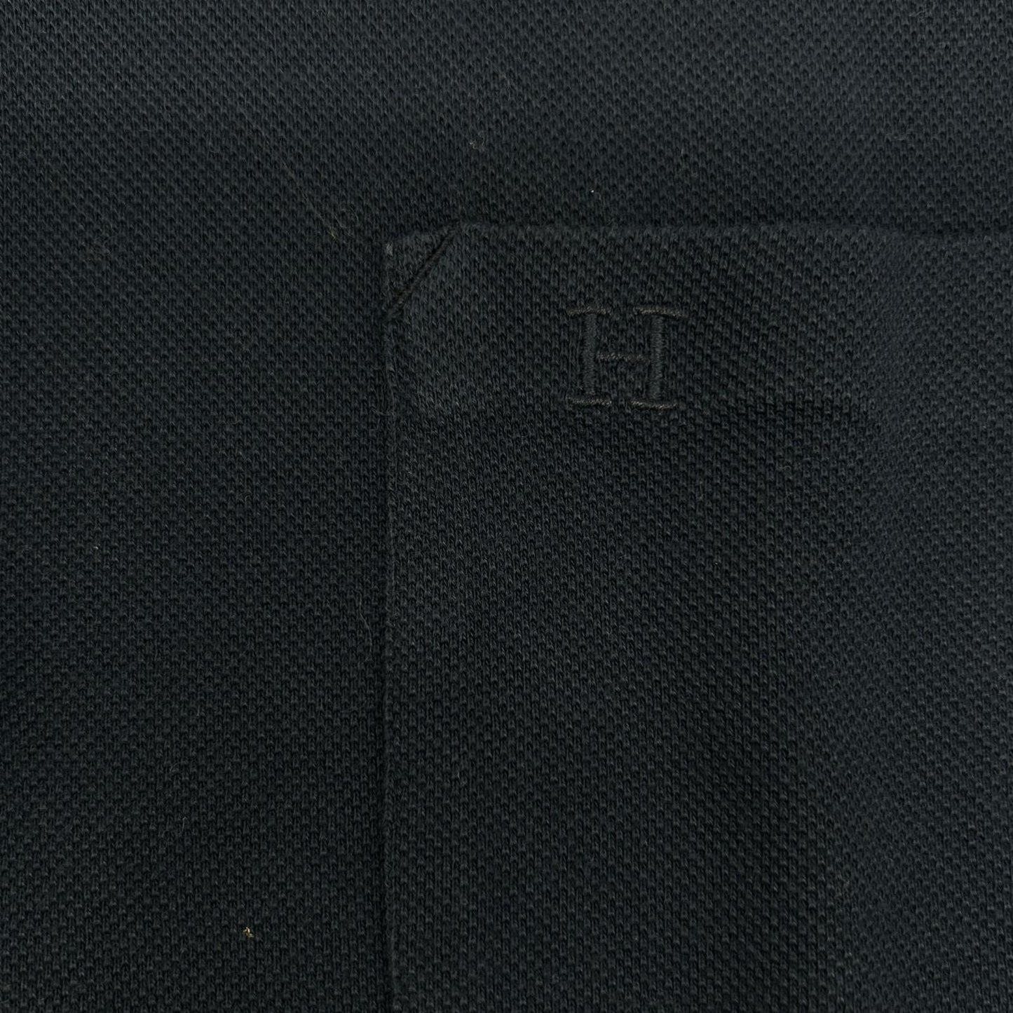 HERMES エルメス ネイビー コットン バイカラー ポロシャツ トップス