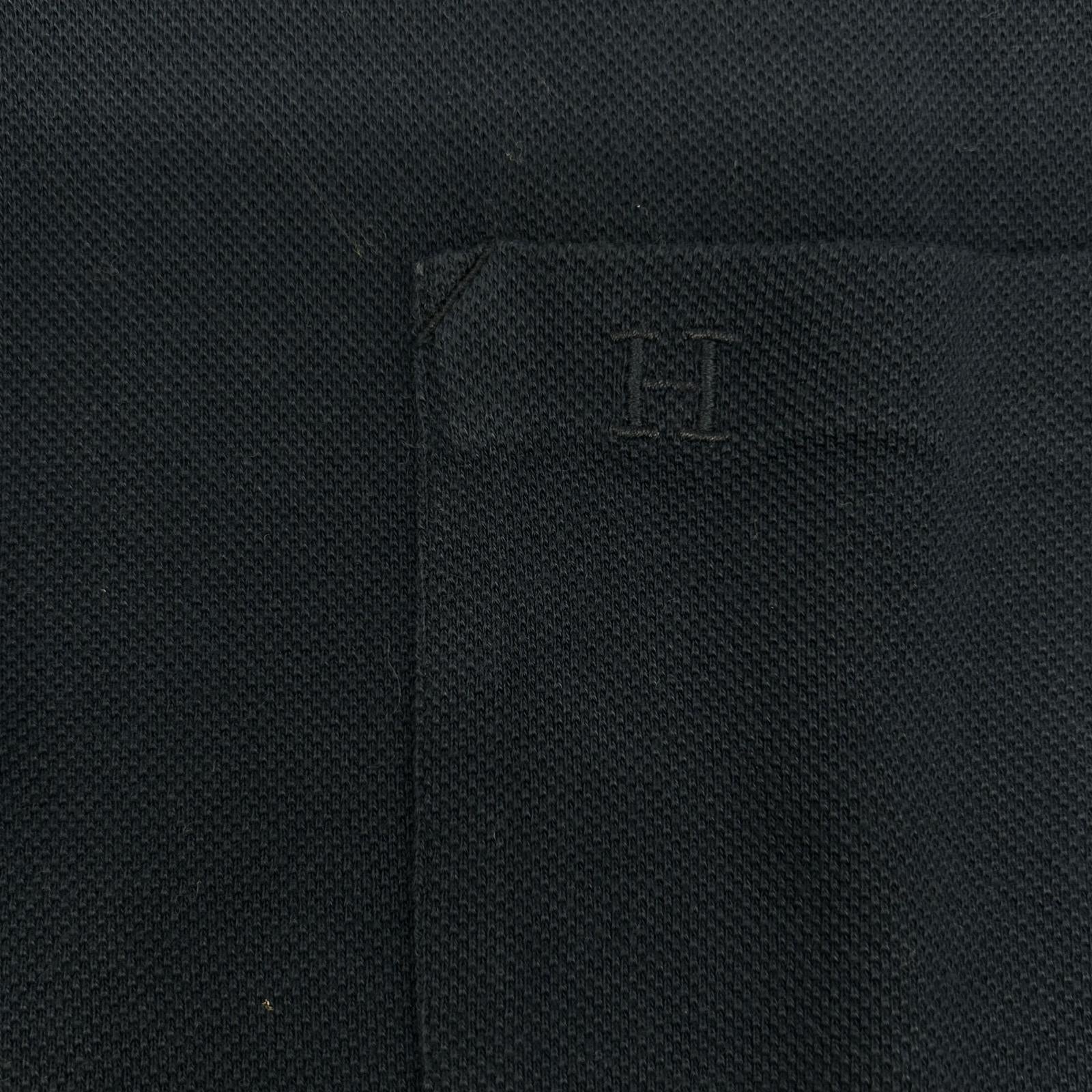 HERMES エルメス ネイビー コットン バイカラー ポロシャツ トップス