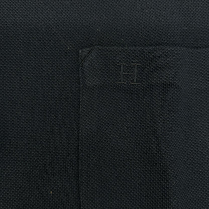 HERMES エルメス ネイビー コットン バイカラー ポロシャツ トップス