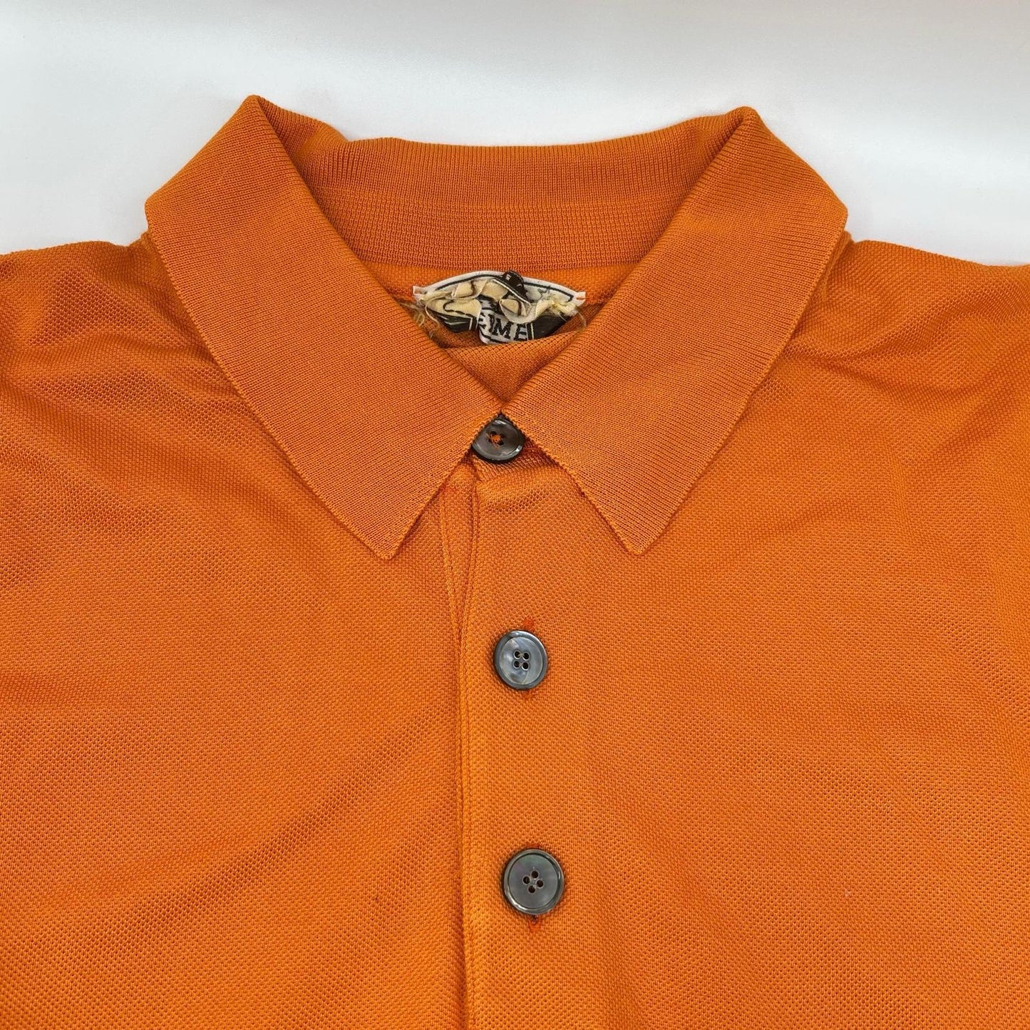 HERMES Orange Cotton H-Logo Polo Shirt