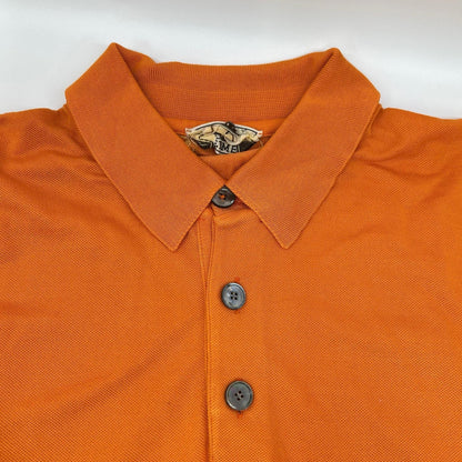 HERMES Orange Cotton H-Logo Polo Shirt