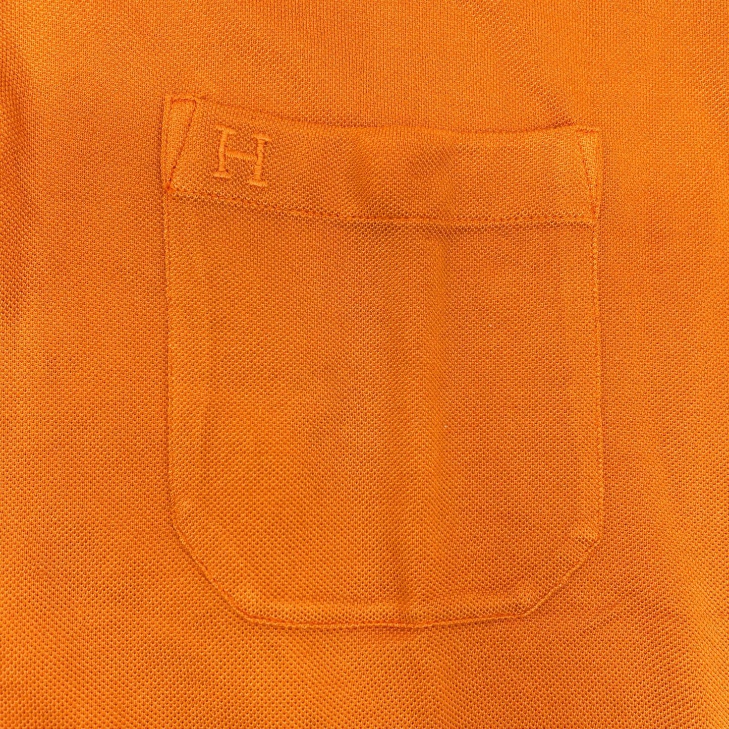 HERMES Orange Cotton H-Logo Polo Shirt