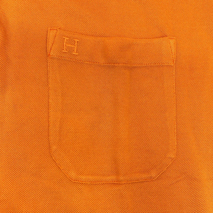 HERMES Orange Cotton H-Logo Polo Shirt