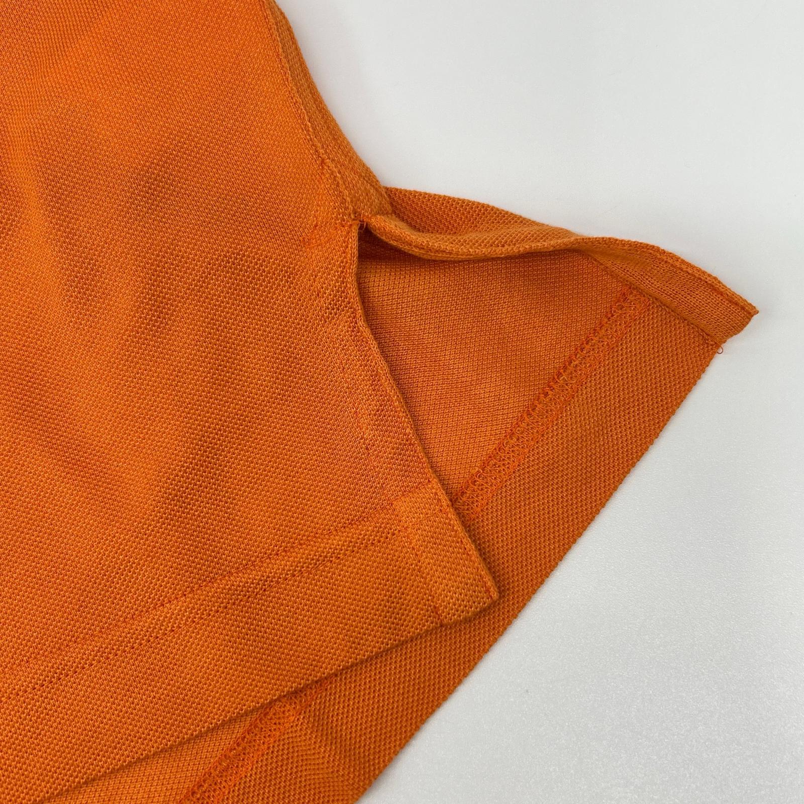 HERMES Orange Cotton H-Logo Polo Shirt
