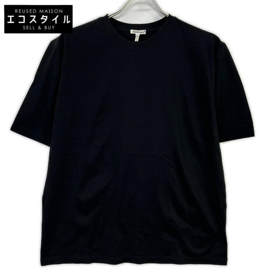 HERMÈS HERMÈS black Margiela-era cotton plain T-shirt top