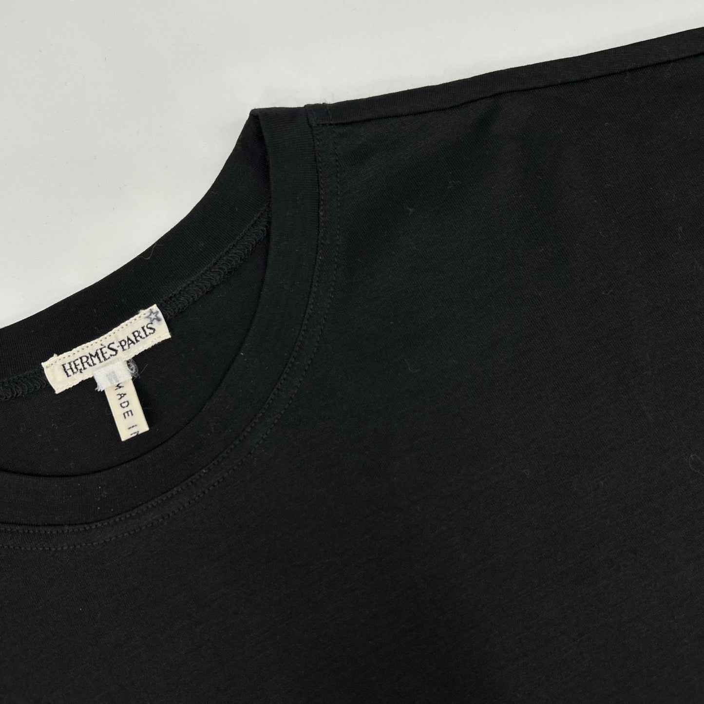 HERMES エルメス ブラック マルジェラ期 コットン 無地Tシャツ トップス