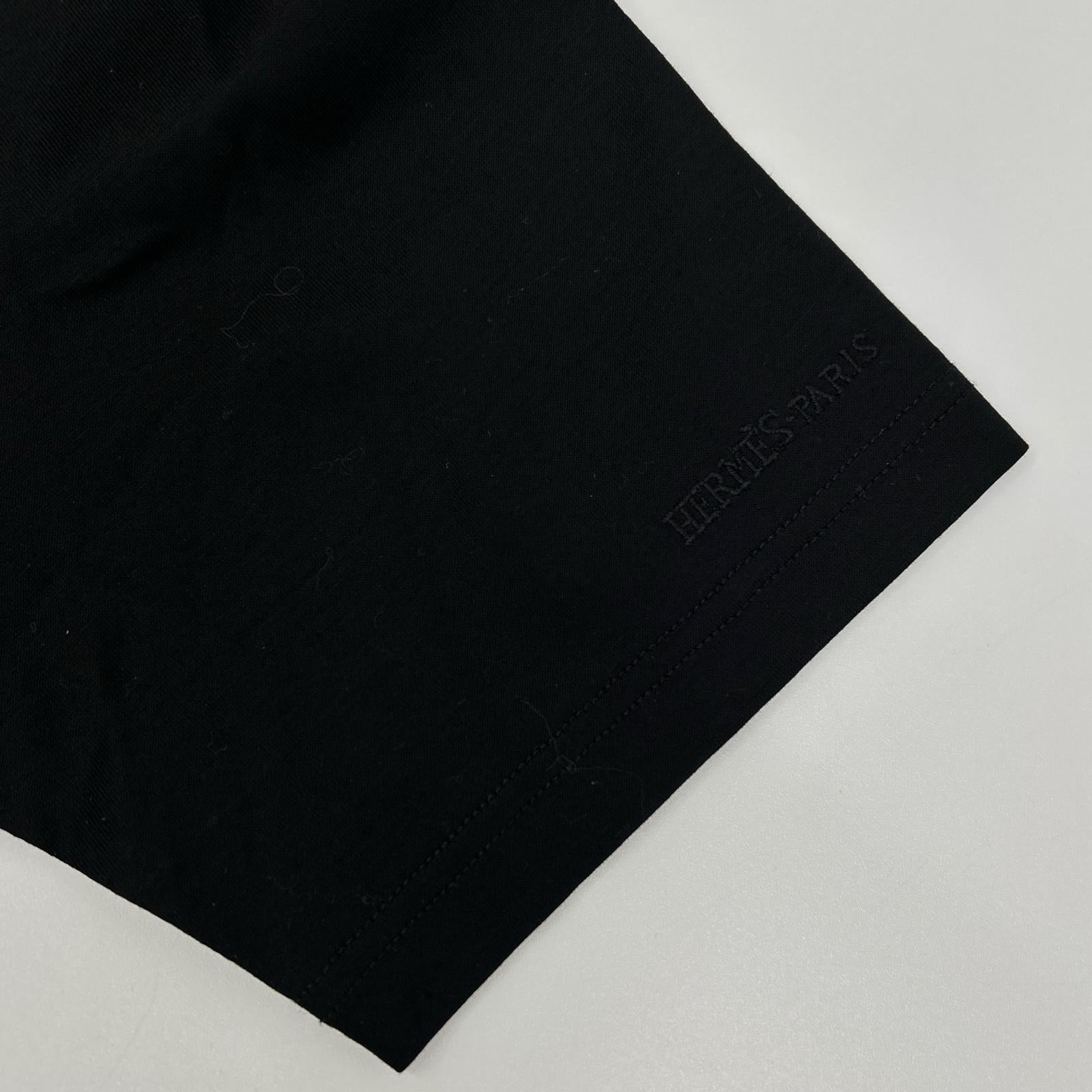 HERMES エルメス ブラック マルジェラ期 コットン 無地Tシャツ トップス