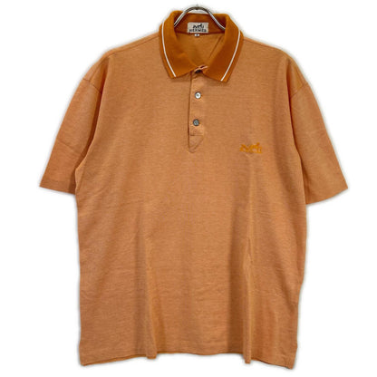 HERMES Orange Cotton Logo-Embroidered Polo Shirt