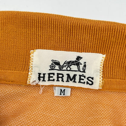 HERMES Orange Cotton Logo-Embroidered Polo Shirt