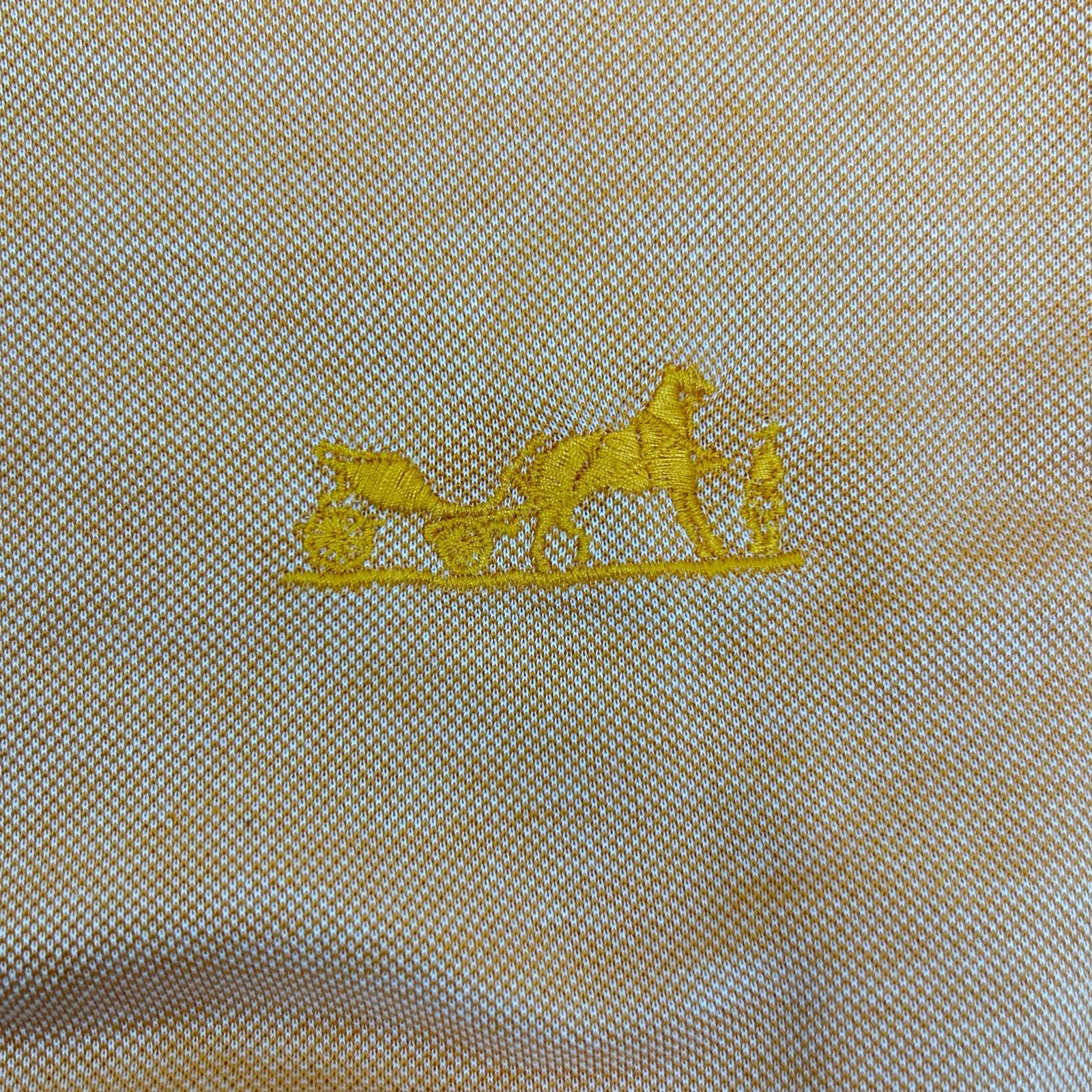 HERMES Orange Cotton Logo-Embroidered Polo Shirt
