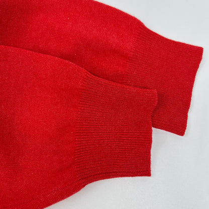 Salvatore Ferragamo red cashmere half-zip Gancini knit pullover Tops