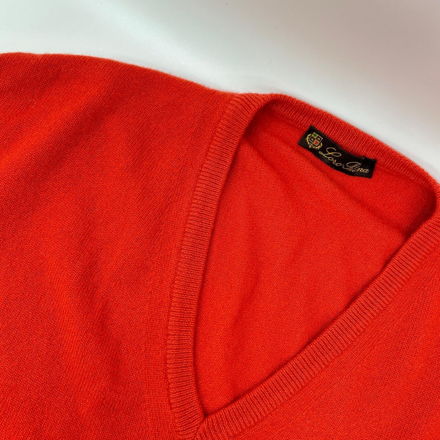 Loro Piana ロロピアーナ オレンジ カシミヤ Vネック ニット セーター トップス