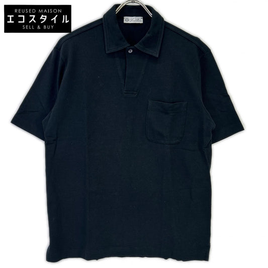 Loro Piana ロロピアーナ ブラック コットン 胸ポケット ポロシャツ トップス