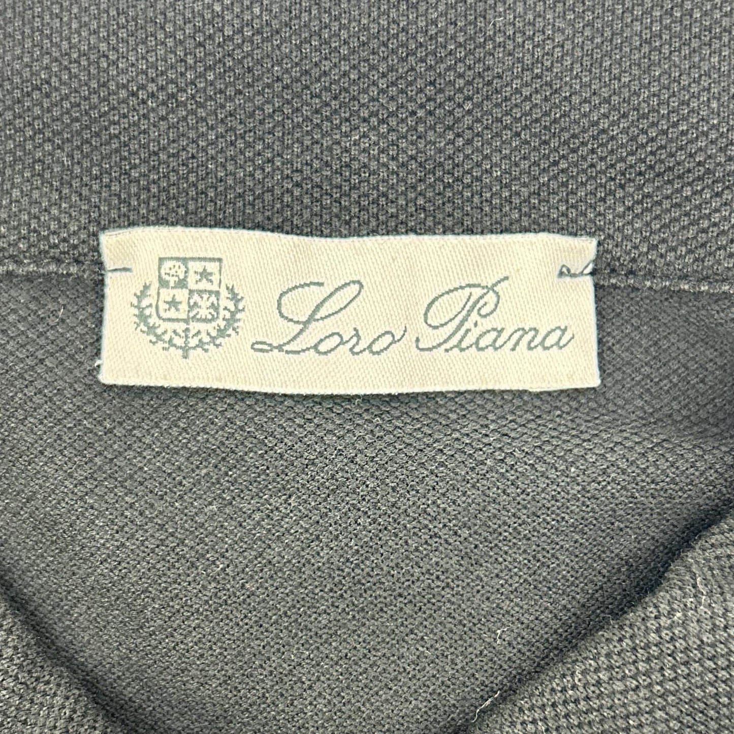 Loro Piana ロロピアーナ ブラック コットン 胸ポケット ポロシャツ トップス