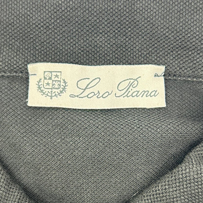 Loro Piana ロロピアーナ ブラック コットン 胸ポケット ポロシャツ トップス