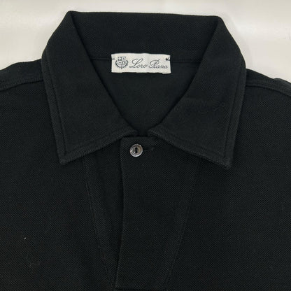Loro Piana ロロピアーナ ブラック コットン 胸ポケット ポロシャツ トップス