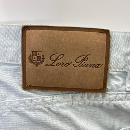 Loro Piana ロロピアーナ ブルー リネンコットン パンツ ボトムス
