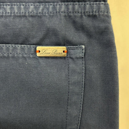Loro Piana ロロピアーナ ネイビー リネンコットン パンツ ボトムス