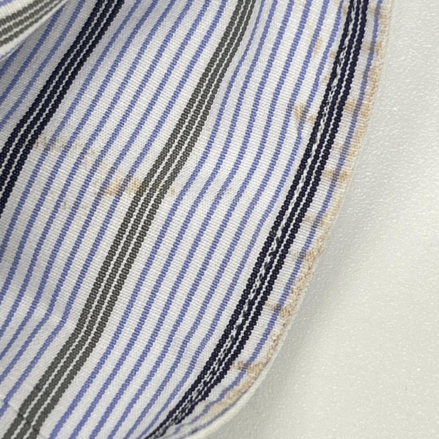 HERMES エルメス ブルー コットン ストライプ セリエボタン 長袖シャツ トップス