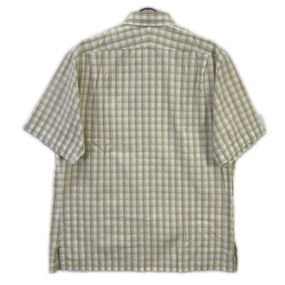HERMES エルメス ベージュ チェック コットン 半袖シャツ トップス