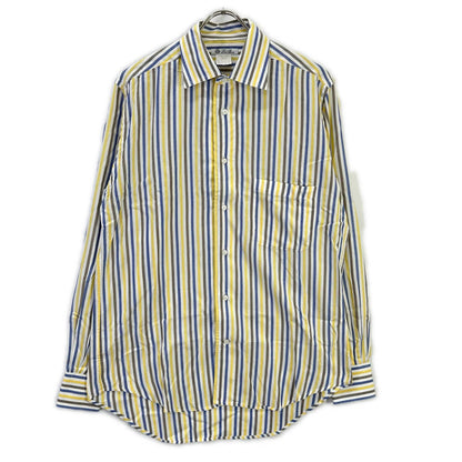 Loro Piana ロロピアーナ イエロー×ネイビー コットン ストライプ 長袖シャツ トップス