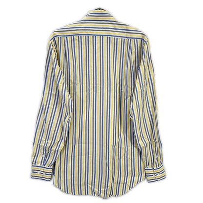 Loro Piana ロロピアーナ イエロー×ネイビー コットン ストライプ 長袖シャツ トップス