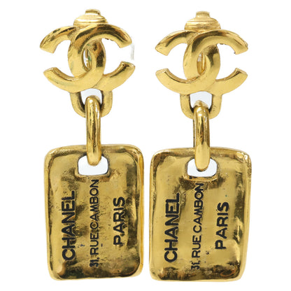 CHANEL Chanel CC Cambon plaque earrings