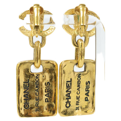 CHANEL Chanel CC Cambon plaque earrings