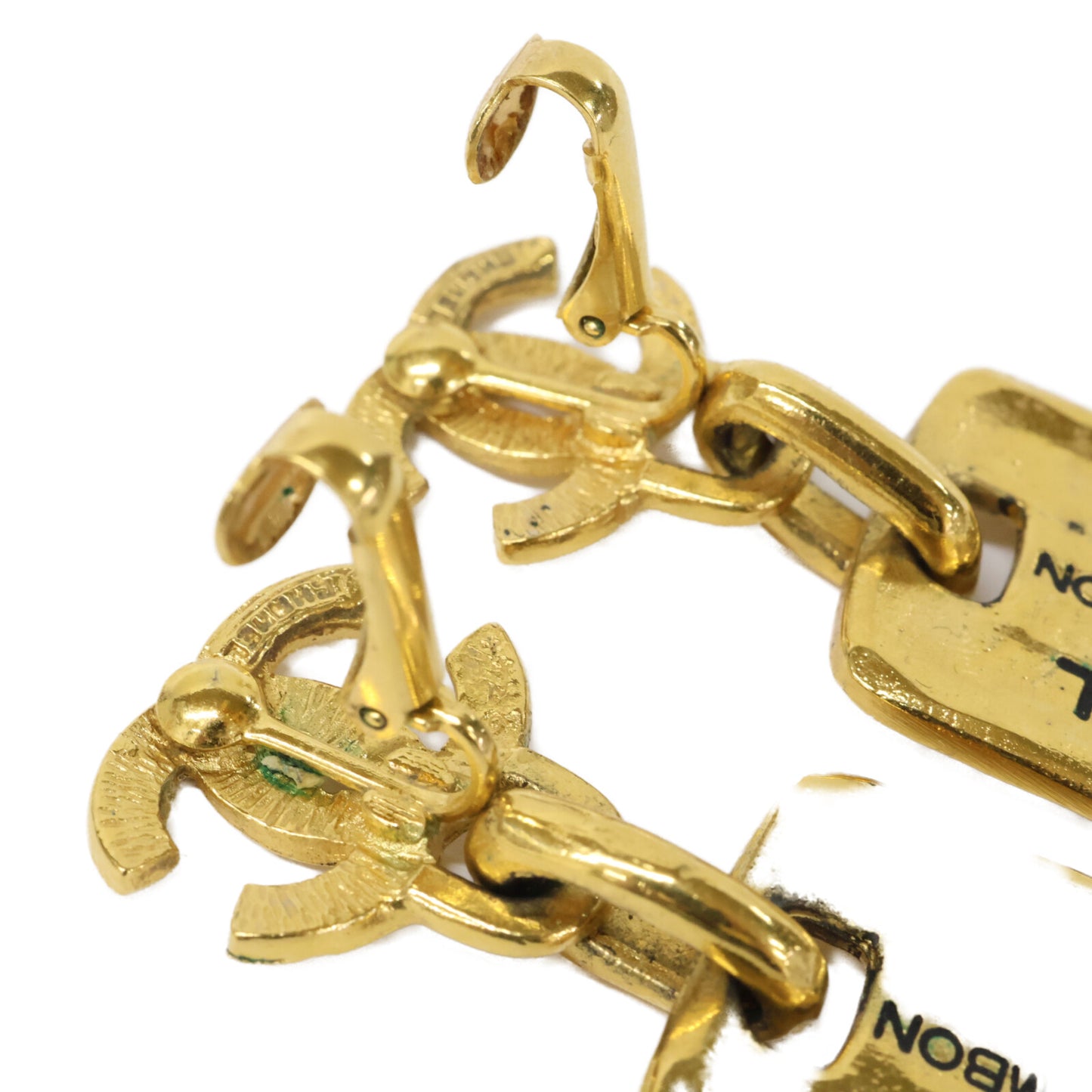 CHANEL Chanel CC Cambon plaque earrings