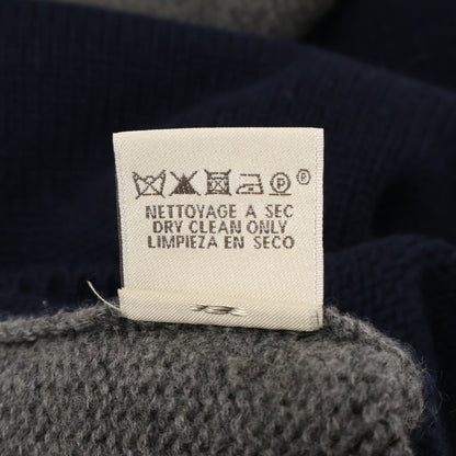 HERMES エルメス ネイビー バイカラー カシミヤコットン セーター トップス