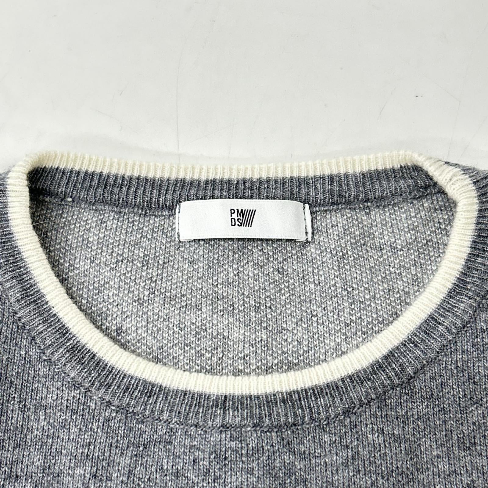 P.M.D.S.(PREMIUM MOOD DENIM SUPERIOR) ピーエムディーエス グレー カシミヤ混 クルーネックセーター トップス